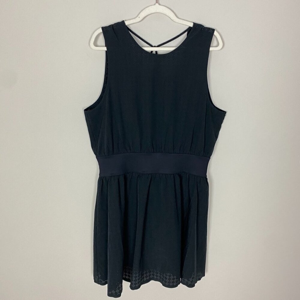 Under Armour Misty Copeland Woven Perforated Active Dress Romper Black Womens XL